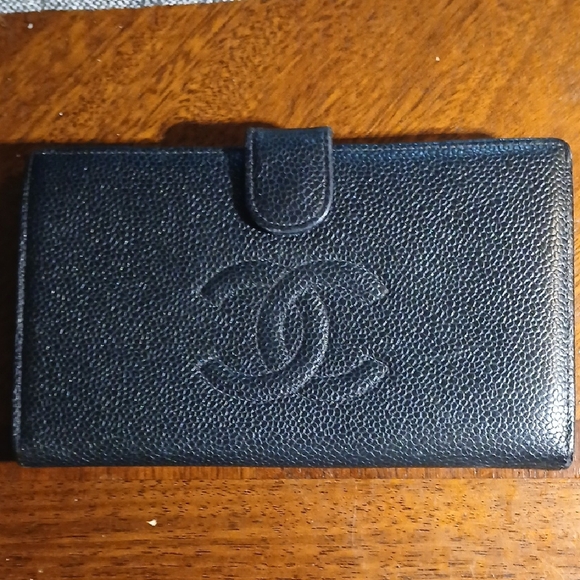CHANEL Handbags - Chanel Black Leather Wallet
